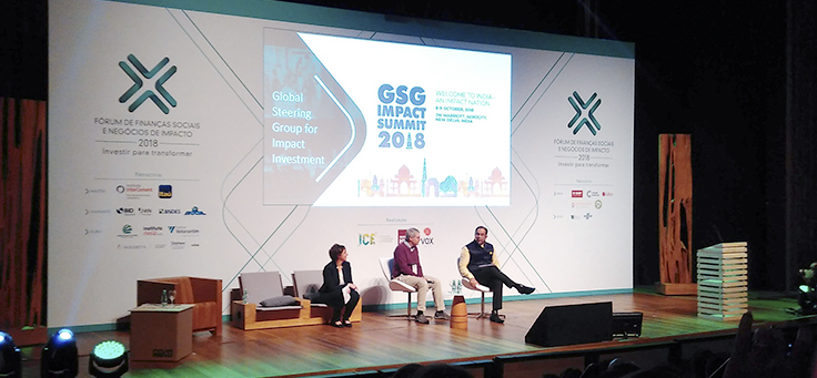 Especialistas discutem em roda de conversa no palco do Fórum de Finanças Sociais e Negócios de Impacto