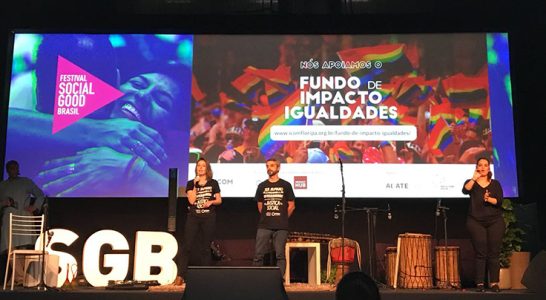 Palestrantes falam sobre apoio ao Fundo de Imacto Igualdades, no festival Social Good Brasil