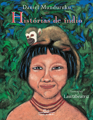 Histórias de Índio é uma das obras que faz referência à literatura indígena. Na capa, um jovem de cabelos lisos e cortado em forma de cuia sorri e carrega um mico na cabeça.