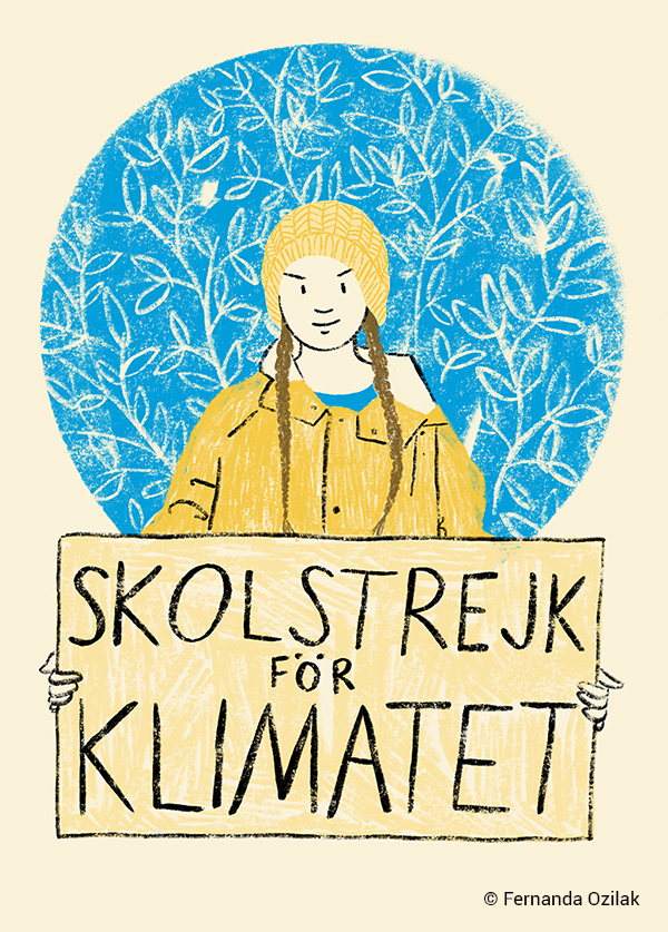 ilustração de Greta Thunberg