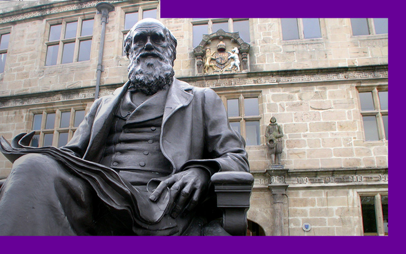 estátua de Charles Darwin
