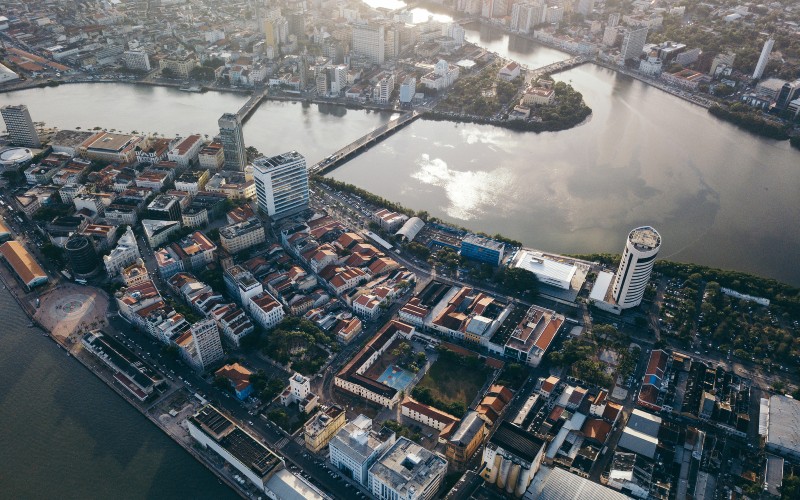 Imagem panorâmica mostra o Porto Digital, no Recife