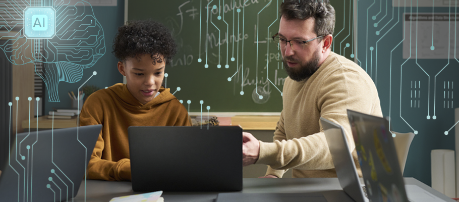 Imagem ilustra a matéria que exemplifica o termo inteligência artificial na educação