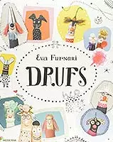 livros infanto juvenil - Capa de Drufs tem vários personagens do livro do universo infantojuvenil desenhados em um semicírculo.