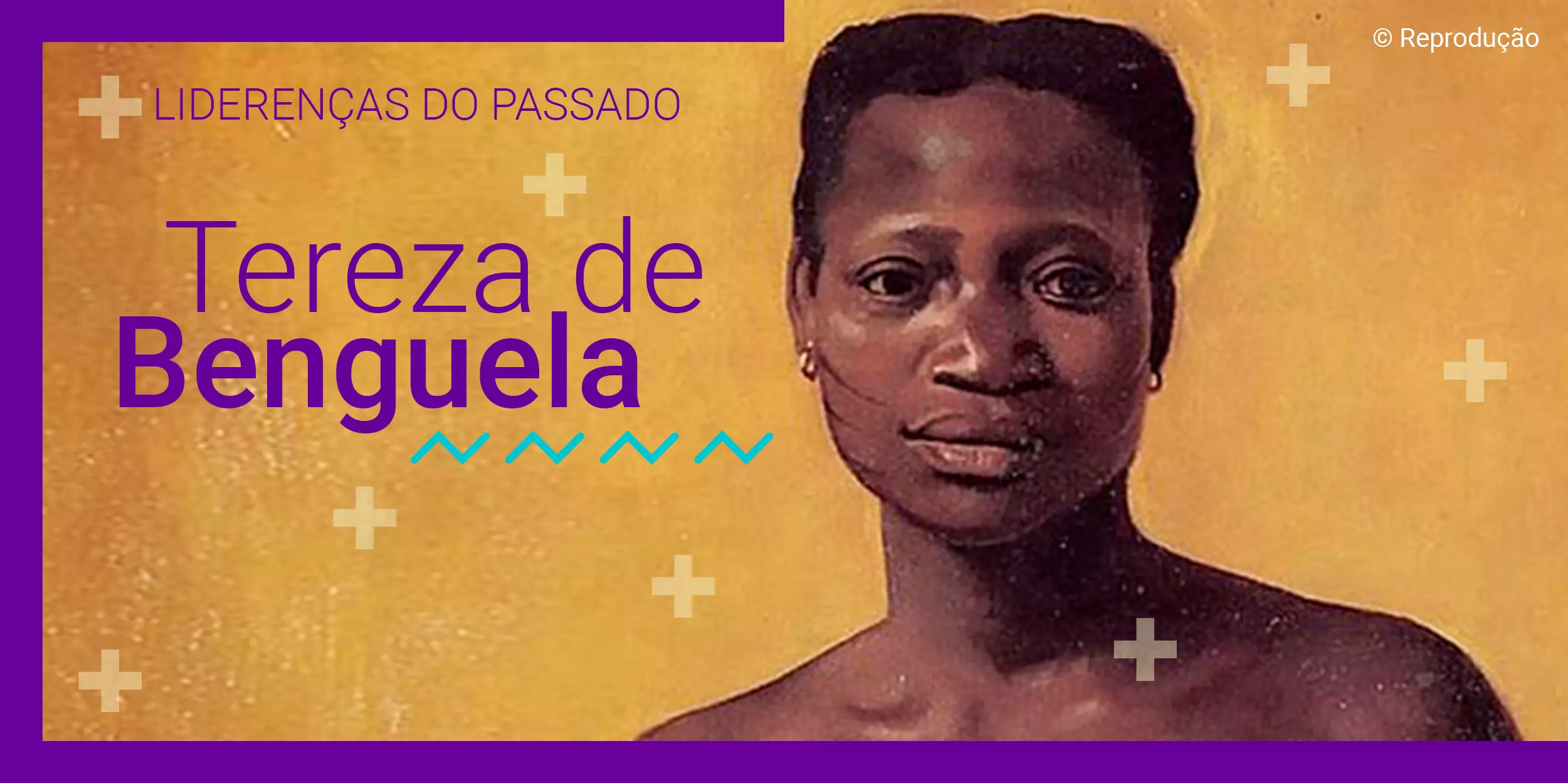 Ilustração colorida de Tereza Benguela, uma das líderes negras da América Latina